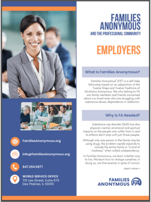 FAMILIES ANONYMOUS AND THE PROFESSIONAL COMMUNITY – EMPLOYERS